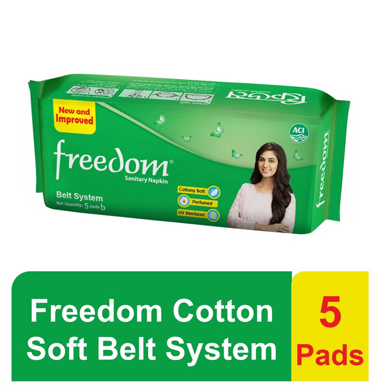 Freedom Sanitary Napkin  Belt System 5 pads