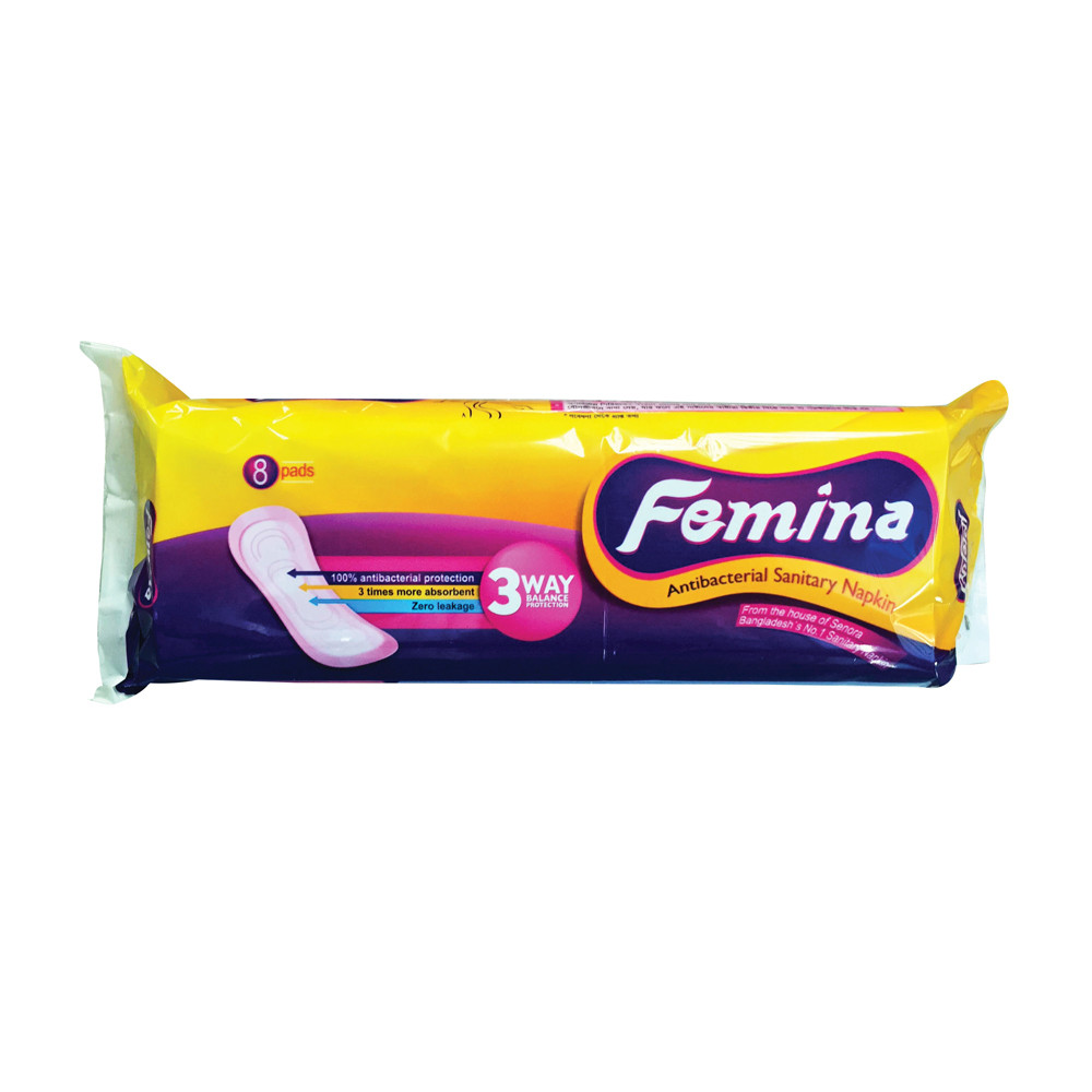 Femina Antibacterial Sanitary Napkin Panty - 8 pads